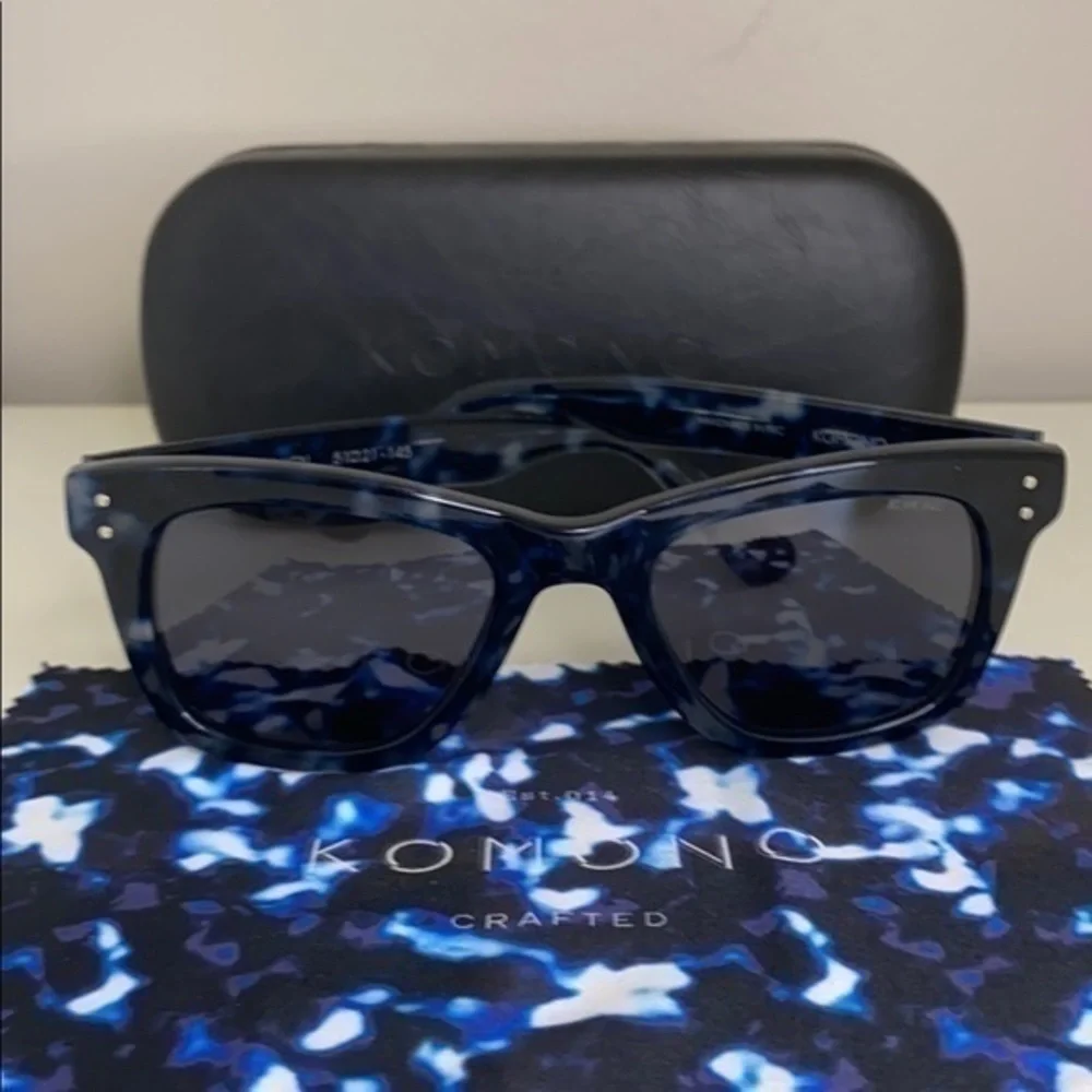 KOMONO Allen Indigo Demi New Sunglasses blue rectangular frame